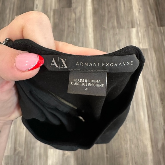 AX | Armani Exchange Black Faux Suede Bodycon Dress Black, Sz 4 - Picture 4 of 6